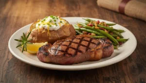 Steak dinner with sides