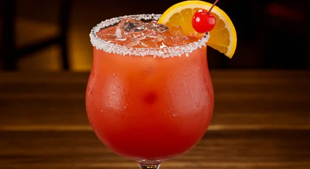 Margarita with a lime wedge